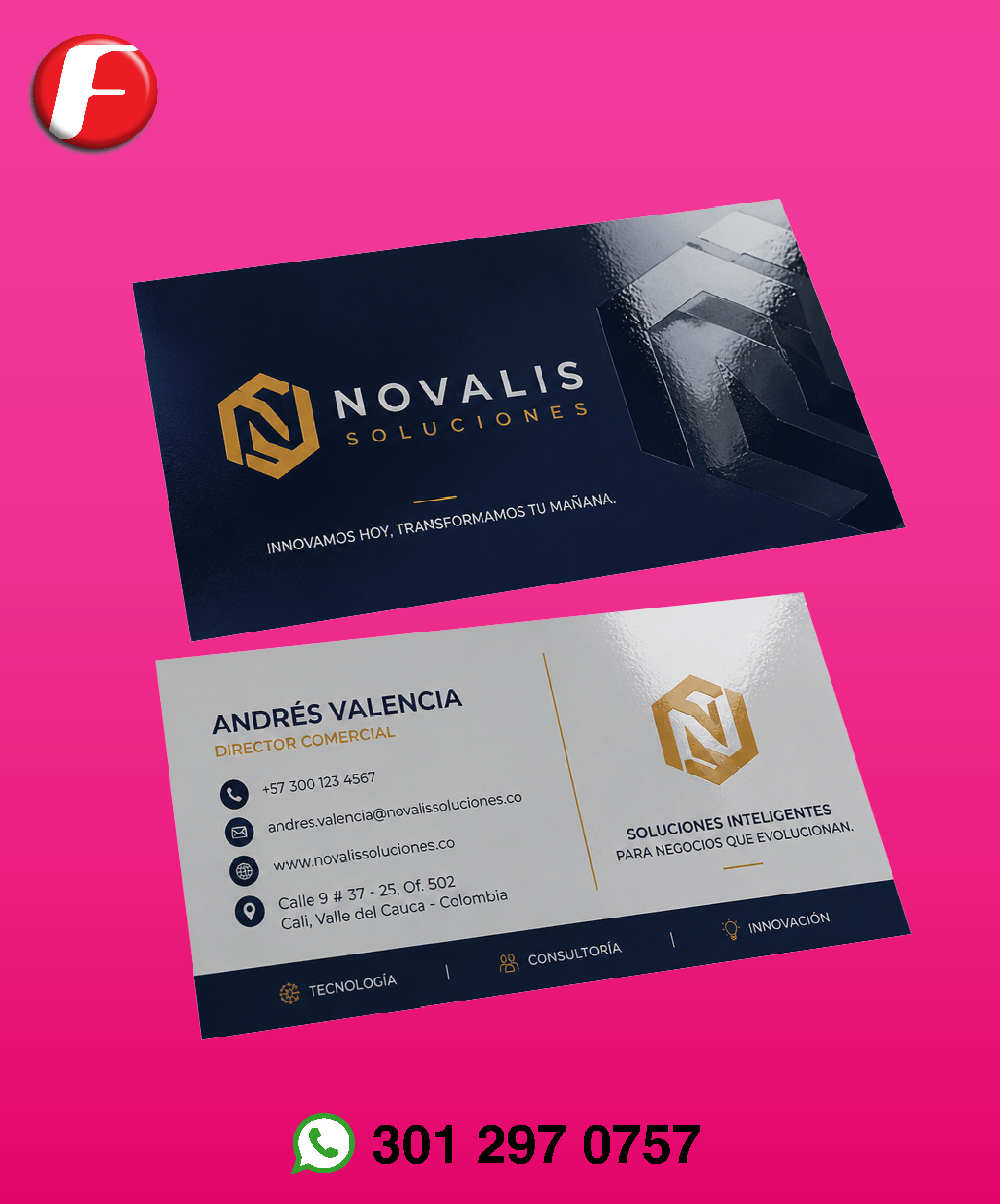tarjetas UV doble cara en Cali